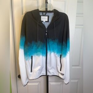 Aeropostale Black, Blue & White WindbreakerJacket, size Large